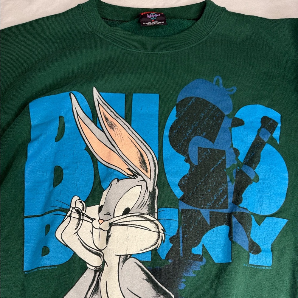Green Bugs Bunny Graphic Sweatshirt SZ M